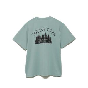 TARAS BOULBAタラスブルバ PE天竺プリントTシャツ針葉樹） TBM-S22-014-032 GRN トレッキング アウトドア 半袖Tシャツ メンズ グリーングレー セール