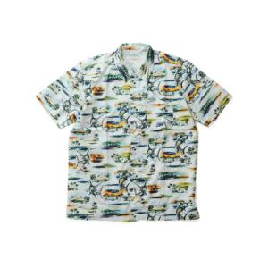 Columbia コロンビア トローラーズベストショートスリーブシャツ FM7011-121 トレッキング アウトドア 半袖シャツ メンズ WHITE WATERCOLOR ISLAND PRINT