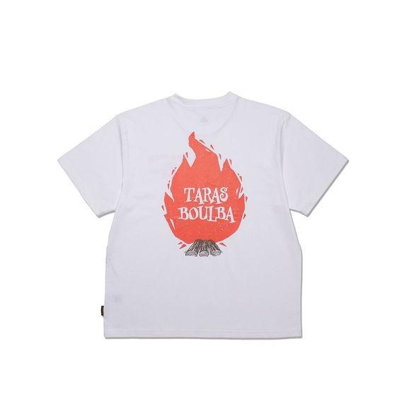 タラスブルバ TARAS BOULBA コットン天竺 プリントＴシャツ（焚き火） トップス Tシャツ