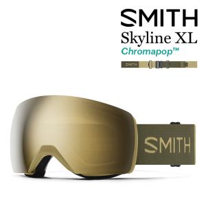 日本正規品 スノーボード ゴーグル スミス 23-24 SMITH SKYLINE XL Sandstorm Forest/CP Sun Black Gold Mirror スカイライン Chrome Pop ベルト幅51mm｜sportsbomber