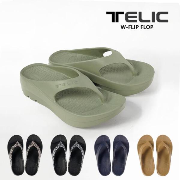 テリック サンダル TELIC W-FLIPFLOP SANDAL Camel Leopard Na...