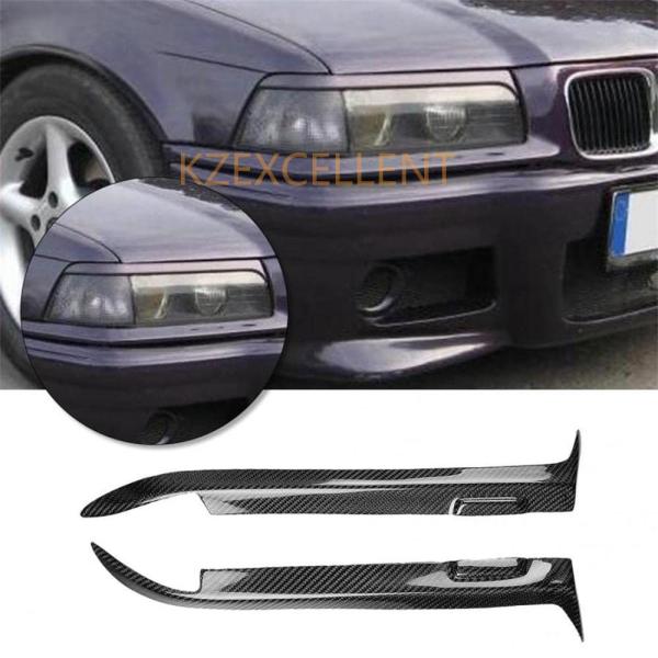 Headlight Eybrowカーボン繊維カバーBMW E36 1992 1993 1993 19...