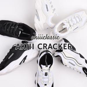 akiiiclassic スニーカー レディース カジュアル シューズ ファッション AKIII CRACKER AKC0042 WHI BLK IVB 黒 白｜sportsivy