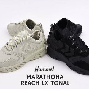 ヒュンメル hummel スニーカー メンズ レディース カジュアル シューズ スポーツ MARATHONA REACH LX TONAL HM213006 2042 9804 黒 白｜sportsivy