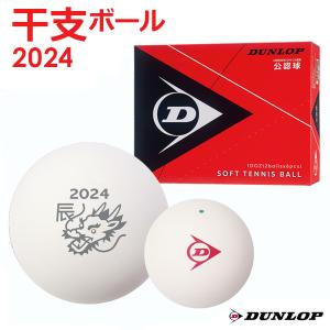 ダンロップ DUNLOP ソフトテニスボール 干支ボール 2024年「辰」 ダンロップソフトテニスボール 公認球　1ダース 12球入  DSTBAON2DOZ 軟式ボール｜sportsjapan