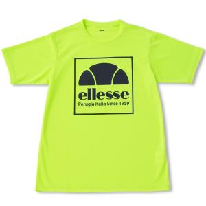 エレッセ Ellesse テニスウェア ユニセックス ショートスリーブプラクティススクエアロゴクルー EM09107 2019SS｜sportsjapan