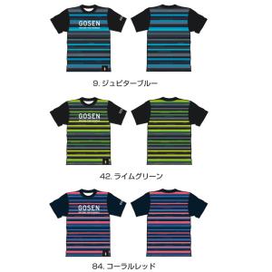 ゴーセン GOSEN テニスウェア ユニセックス  2020夏企画 半袖Tシャツ ストライプグラデーション  JPT04 2020SS｜sportsjapan