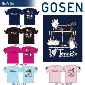 ゴーセン GOSEN テニスウェア  2018春企画 Tシャツ pochaneco I LOVE TENNIS NPT01 2018SS[ポスト投函便対応]『即日出荷』｜sportsjapan