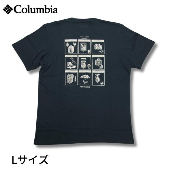 コロンビア メンズ BLK-Lサイズ ラピッド リッジバックグラフィックティーII Tシャツ 半袖T...