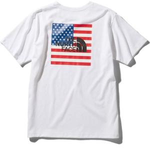 ノースフェイス メンズ WHT-XLサイズ シショートスリーブナショナルフラッグティー ホワイト 白 半袖Tシャツ スクエア ロゴ アメリカ国旗｜sportsmountain