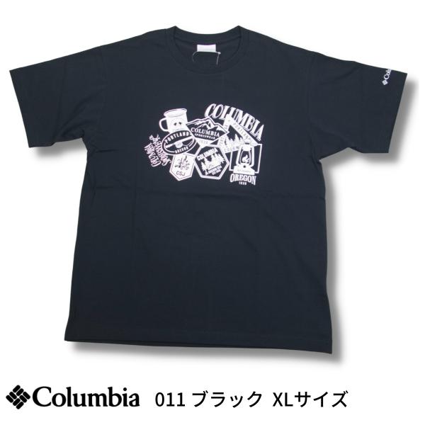 コロンビア メンズ Black-XLサイズ ヤハラフォレスト ショートスリーブTシャツ キャンピング...