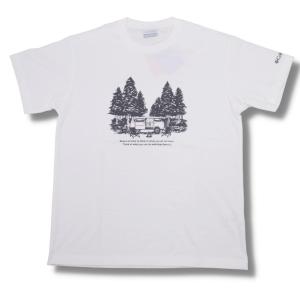 コロンビア メンズ WHITE-Mサイズ ヤハラフォレスト 半袖Tシャツ バン グラフィック ホワイト 白 キャンピングカー 速乾 ドライ UPF25 紫外線カット｜sportsmountain