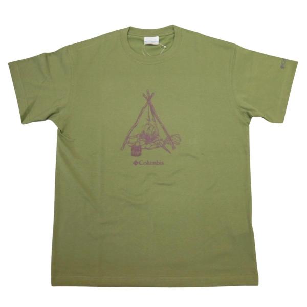 コロンビア メンズ GREEN-Lサイズ ヤハラフォレスト 半袖Tシャツ キャンピング グラフィック...