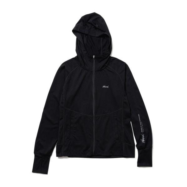 ナンガ エアフレックス ラッシュガードジップパーカー レディース ブラック N2501-1P520B...