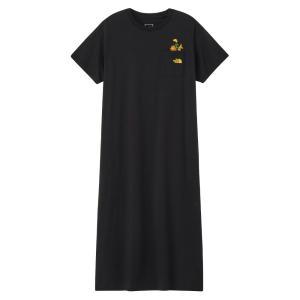 ザ・ノース・フェイス ワンピース レディース Tシャツワンピ 半袖 ショートスリーブフラッシュドライフラワーロゴワンピースクルー NTW32632-K