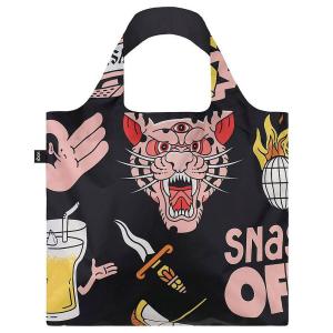 閉店セール｜エコバッグ 折りたたみ LOQI ローキー 大容量 トートバッグ ARTISTS Collection SNASK/Tiger Snake Beer Black タイガー スネーク ビール ブラック