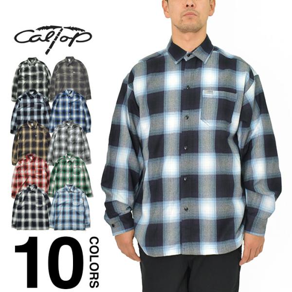 【並行輸入品】CALTOP キャルトップ シャツ 長袖 チェックシャツ ネルシャツ メンズ レディー...