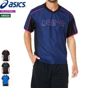 アシックス asics バレーボール 練習着 半袖ピステ  半袖ウオームアップシャツ  2053A140  ユニセックス 男女兼用【1枚までメール便OK】【2021FW】｜spov