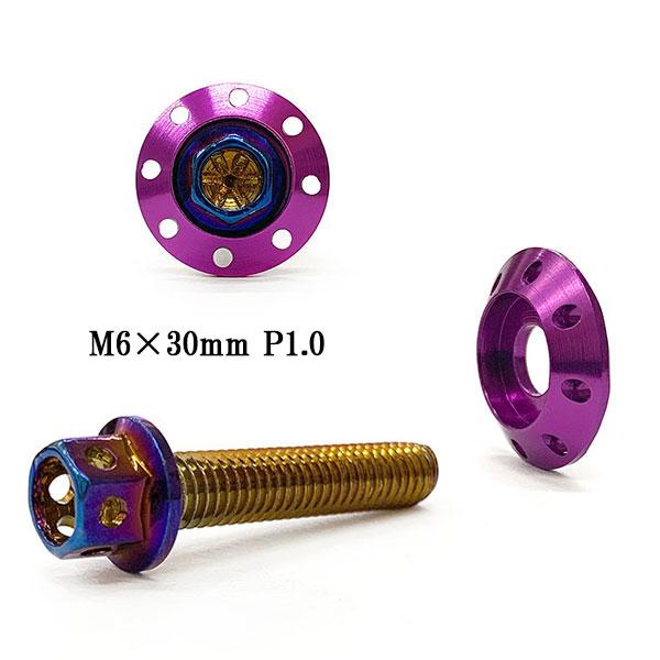 M6 30mm フランジボルト P1.0 座面枠 20×4mm アルミ カラーワッシャー デザイン ...