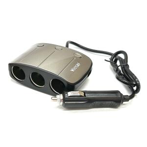 車 3連シガーソケット 3.1A 120w 個別スイッチ付 USB有 12v 24v 兼用 送料無料｜spring-sp