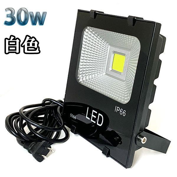 30W LED投光器 3000lm 300w相当 100V 3mコード 倉庫 車庫 工場 看板 照明...
