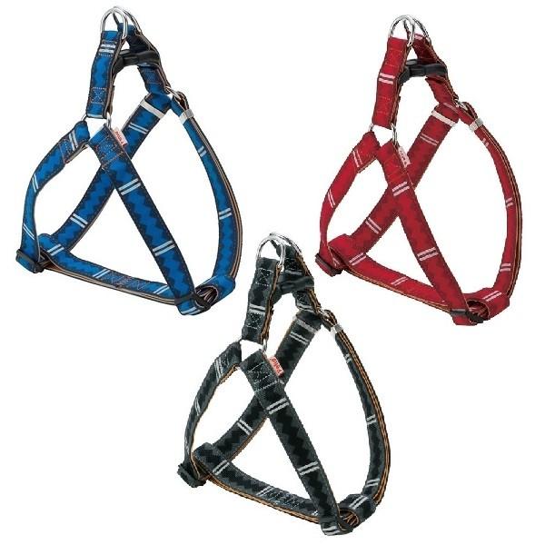 ペティオ ロンバスハーネス L グレー・レッド・ブルー 大型犬 胴輪 犬用 BASIC PLUS (...