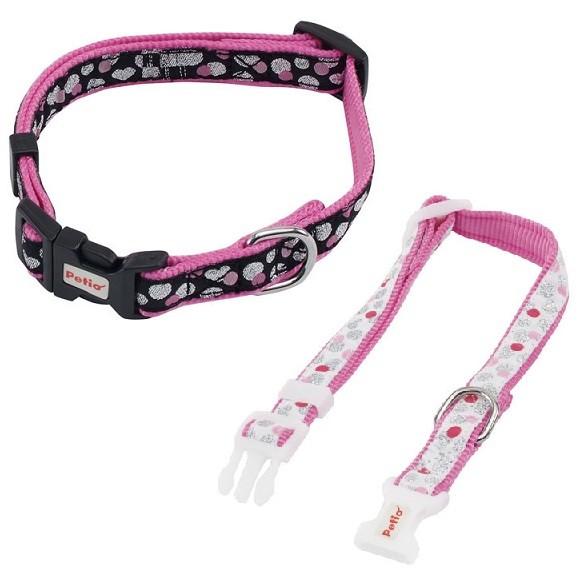 ペティオ リトルエンジェル キラキラカラー S ブラック・ホワイト 小型犬 犬用 首輪 【クリックポ...