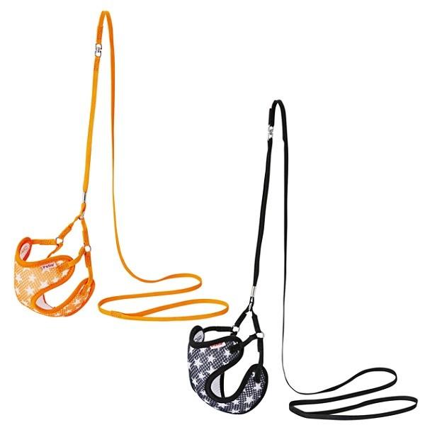 ペティオ ARFashion スターベストハーネスリード S オレンジ・ブラック 小型犬用 胴輪 引...