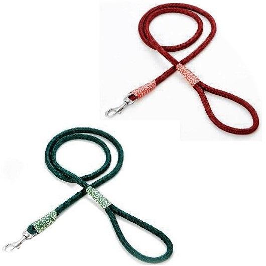 ペティオ 犬雅 唐草 丸紐 リード 7mm 超小型犬用 レッド・グリーン ミニチュアダックス・ポメラ...