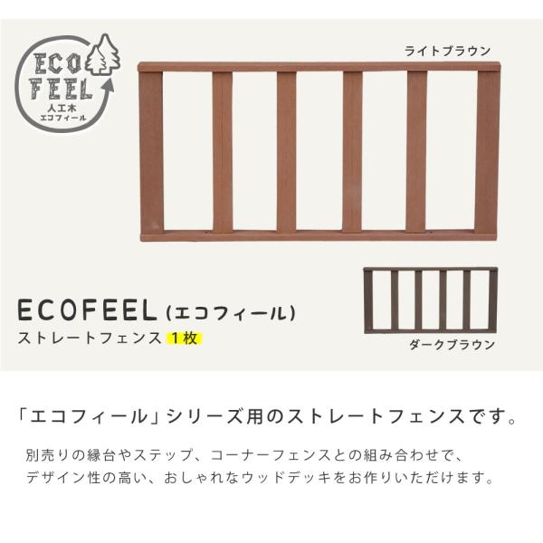 PWDE-ST　人工木ウッドデッキ ecofeel(エコフィール) ストレートフェンス　ダークブラウ...