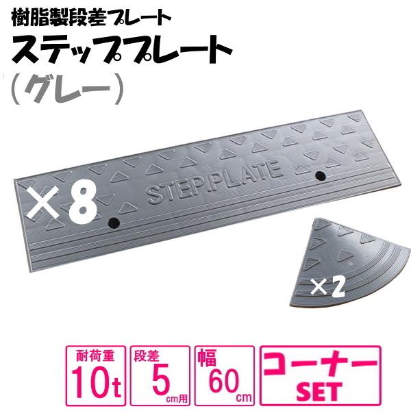 （送料無料） セット販売 樹脂製段差プレート ステッププレート  段差5cm用　幅510cm対応 耐...