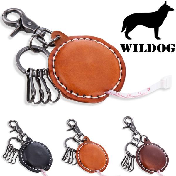 WILDOG キーホルダー (メジャー付き)/ 牛革 キーリング キーチェーン メンズ 革 レザー ...