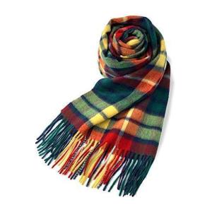 Vita Natur 極上カシミヤ100％ストールレディースメンズ共用大判(205cm×70cm) 厚手 チェック（ブキャナン）