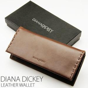 DIANADICKY 本革使用 二つ折りメンズ長財布 ダイアナディッキー DM-201-BR ブラウン レザーステッチロングウォレット｜springstate