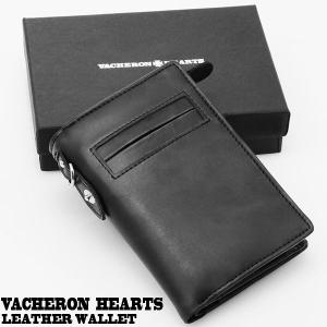 VACHERON HEARTS 本革使用 縦型二つ折り財布 バセロンハーツ ヴァセロンハーツ カードポケット Lファスナー VH-3000-BK ブラック｜springstate