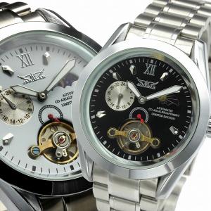 自動巻き腕時計 メンズ腕時計 サンアンドムーン スモールセコンド メタルベルト 男性用 JARAGAR ジャラガー BCG94｜springstate