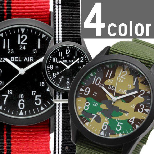 腕時計 メンズ腕時計 ミリタリーデザイン キャンバスベルト かんたん着脱ベルト クォーツ 男性用 J...