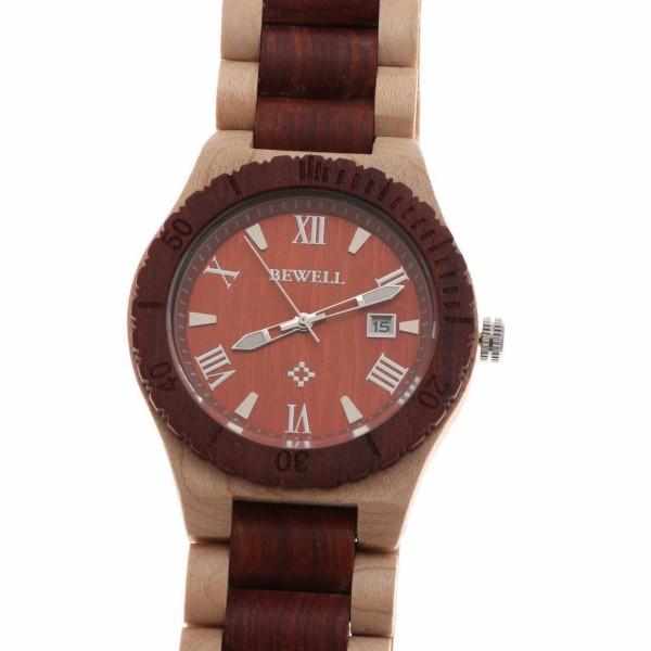 日本製ムーブメント 日付カレンダー 木製腕時計 天然素材 ウッドウォッチ 軽い 軽量 自然木 天然木...