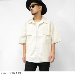 【閉店セール】リネン混 半袖CPOシャツ メン...の詳細画像3