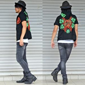 【閉店セール】パーカー メンズ 蛍光 トライバ...の詳細画像3