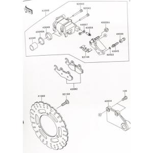 カワサキ（Kawasaki） ニンジャ250R(EX250K) リヤブレーキキャリパー