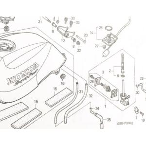 CB1300SF(SC40) 1999年モデル以降　フューエルコック　(燃料コック)　図中(1番) ...