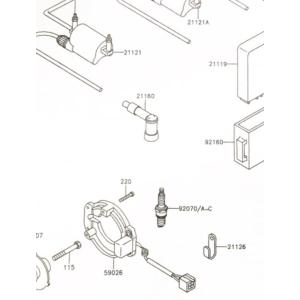 ゼファー400(ZR400C)　パルシングコイル　図中(59026番)　59026-1108
