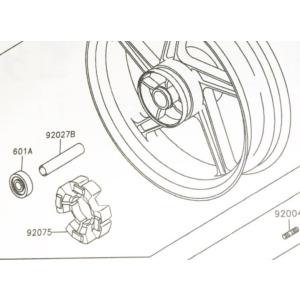 ゼファー400(ZR400C)　リヤハブダンパー　(リアハブダンパー)　図中(92075番)　920...