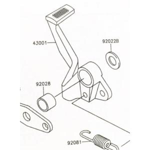 ゼファー400(ZR400C)　リヤブレーキペダル　(リアブレーキペダル)　図中(43001番)　4...