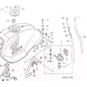 CB400SF(NC31) フューエルコック　(ガソリンコック　燃料コック)　図中(3番) 1695...
