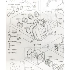 ZRX400/400-II(ZR400E)　エアクリーナーエレメント　(エアエレメント　エアフィルター)　図中(11013番)　11013-1235｜sps310