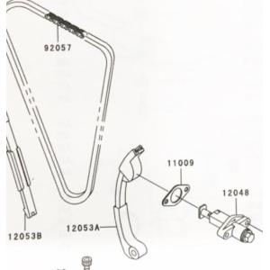 ZRX400/400-II(ZR400E)　カムチェーンテンショナー＆ガスケット　図中(12048＆11009番)　12048-1126　11009-1858｜sps310