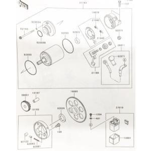 ZRX400/400-II(ZR400E)　スターターマグネチックスイッチ (スターターリレー)　図中(27010番)　27010-0786　(27010-1327より品番統一)｜sps310