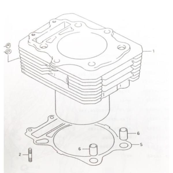グース350(NK42A)　シリンダー 　図中(1番) 11210-47D00-0F0 　